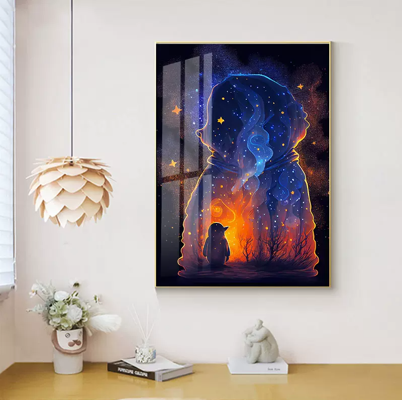 星空卡通背影钻石画2024新款客厅十字绣点钻砖石贴画手工diy带框