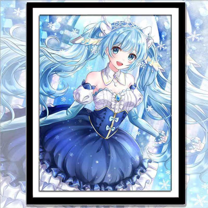 钻石画满钻卡通动漫初音未来公主殿下可爱女孩少女卧室贴钻粘贴画