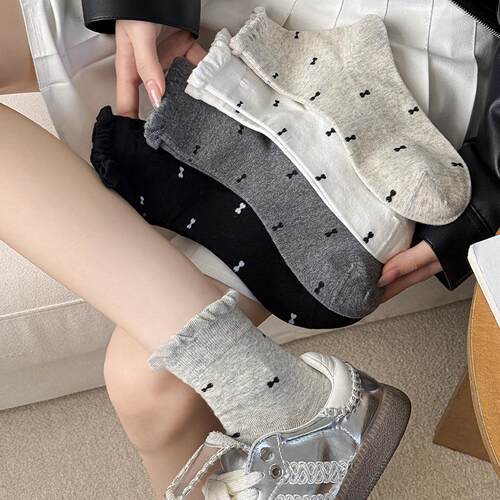 4双装泡泡口无骨棉袜女