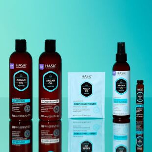 现货Hask摩洛哥坚果油洗发水角蛋白柔顺防毛躁顺滑补水修复洗护