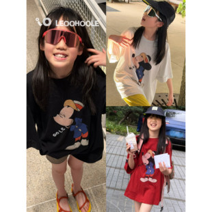 LEOOHOOLE | 哦哦乐 设计师手绘vintage旧感米奇松驰慵懒短袖T恤
