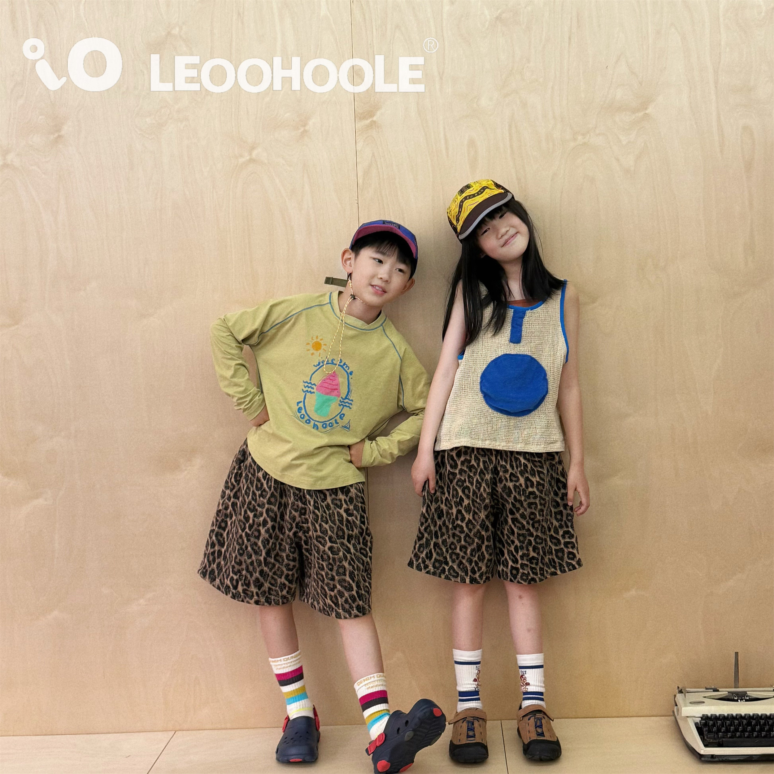 LEOOHOOLE | 哦哦乐 巨时髦街上最靓仔做旧乞丐豹纹短裤中裤