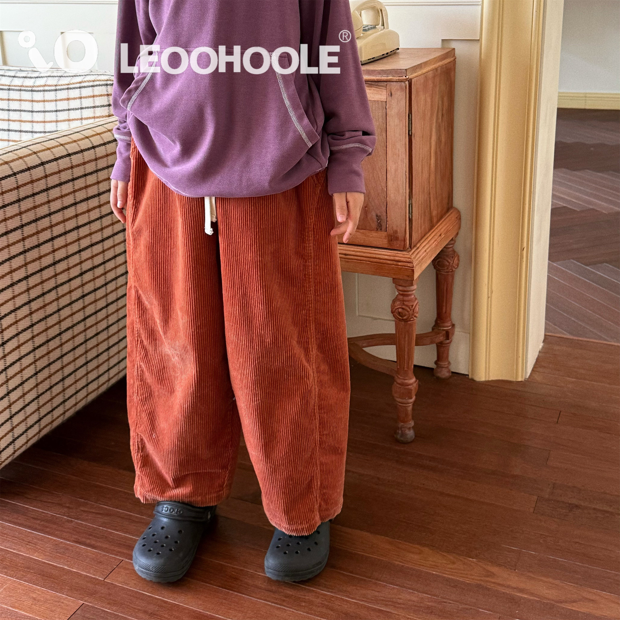 LEOOHOOLE | 哦哦乐 复古摩登抽绳松紧腰灯芯绒哈伦裤,童装/婴儿装/亲子装,裤子,淘宝优惠券,粉丝福利购,淘宝优惠卷