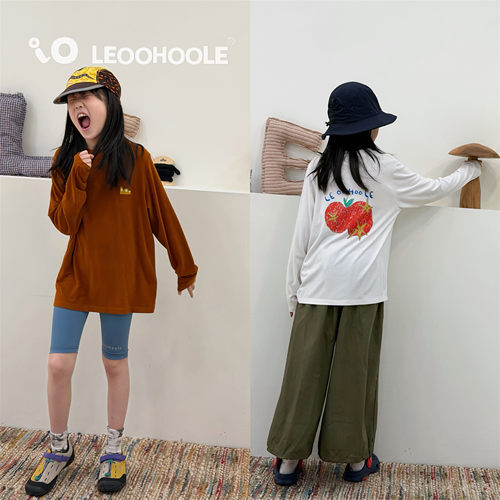 LEOOHOOLE | 哦哦乐 26春 涂鸦苹果星星羊绒感长袖T恤 妹妹超爱