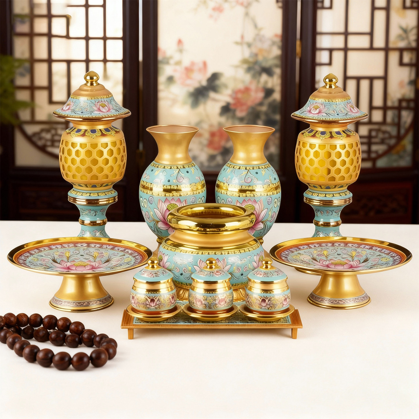 供佛香炉家用供奉供水杯供果盘佛前佛具用品佛堂供灯花瓶仙家套装,家居饰品,国学摆件,淘宝优惠券,粉丝福利购,淘宝优惠卷