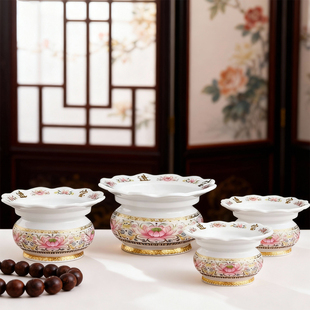 陶瓷莲花香炉家用佛前插香供佛供奉观音仙佛堂口熏香炉上香供香