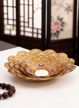 合金香灰拖供佛炉罩防掉灰家用莲花炉围防香灰掉落防尘供具佛具