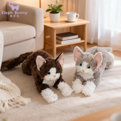 可爱趴姿德文猫陪伴布偶抱枕趴趴猫仿真猫咪玩偶毛绒玩具公仔礼物