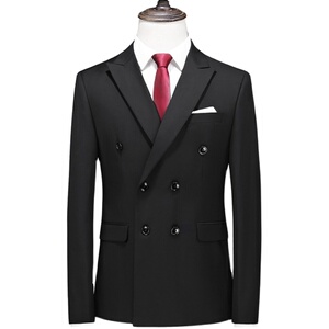 主推男士镂空大码单西10个纯色外贸跨境K7110黑色修身西服p90图片