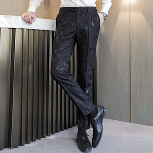 主推男士工作服大码修身西裤婚礼时尚外贸跨境U8660黑色p80图片