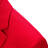 长期主推男士大码西服两件套双排扣纯色支架外贸跨境7110大红p145，男装西服，星座1616