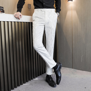主推男士工作服大码修身西裤婚礼时尚外贸跨境U8660白色p80图片