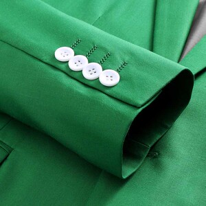 主推男士西服两件套双排扣8个纯色外贸跨境7110鲜绿p145图片