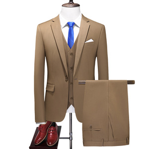 长期做货男士职业大码西服三件套17个纯色外贸跨境711卡其p180，男装西服，星座1616