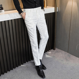主推男士工作服大码修身西裤婚礼时尚外贸跨境U8660白色p80，男装西裤，星座1616