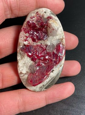 天然朱砂原石吊坠透光晶体挂件手工随形坠男女款吊坠晶体超多