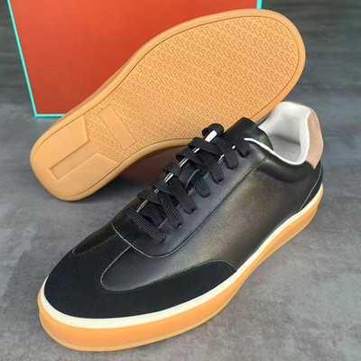 LP外贸真皮时尚小白鞋男平底复古德训鞋新款春秋百搭休闲板鞋跑步