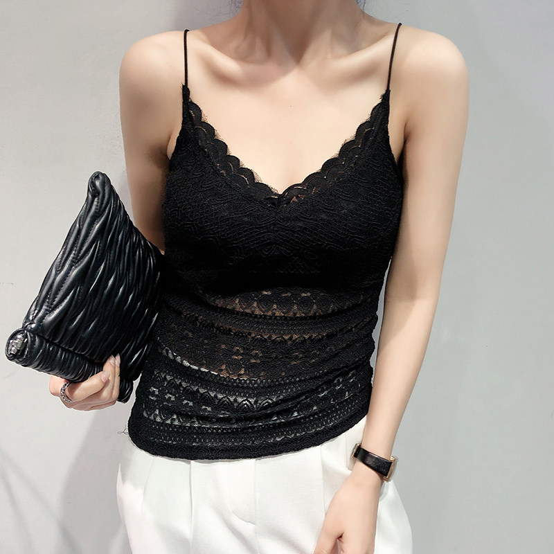 欧洲站2020春夏新款欧货蕾丝吊带背心女打底衫百搭性感内搭外穿女