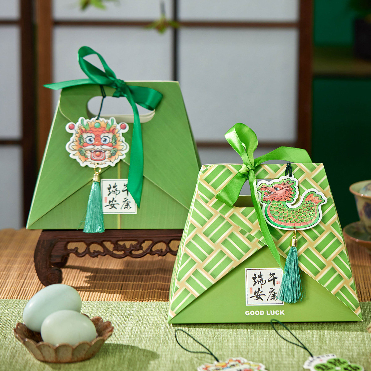 2025新款端午节粽子包装盒高档礼盒商务送礼企业定制空盒子竹编盒