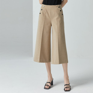 女2025春新款 百搭七分裤 女裤 休闲宽松时尚 子 简约宽脚口马裤 阔腿裤