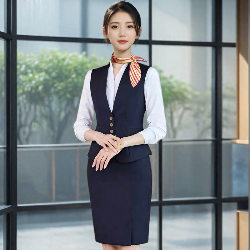 空姐制服职业套装高端气质医美前台接待工装高铁乘务员酒店工作服