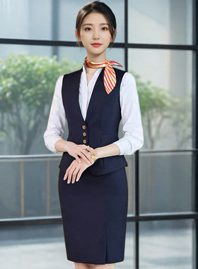 空姐制服职业套装高端气质医美前台接待工装高铁乘务员酒店工作服