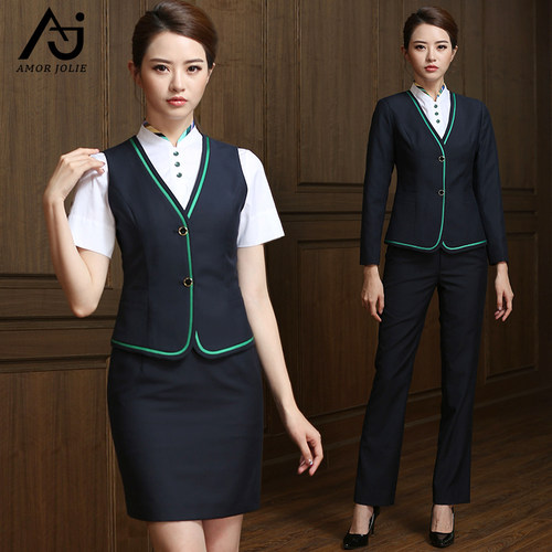 酒店前台工作服女夏高端职业套装