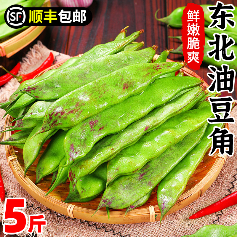 东北新鲜油豆角5斤现摘九月青豆角农家特产自种蔬菜一点红宽扁豆-封面