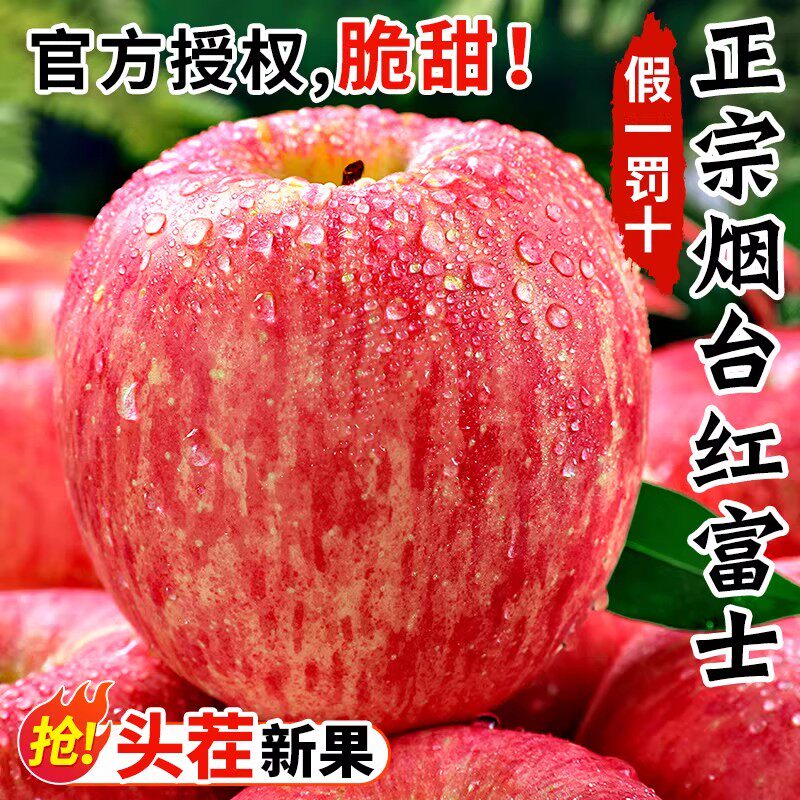正宗山东烟台红富士苹果新鲜水果圣诞平安果冰糖心栖霞丑平果包邮