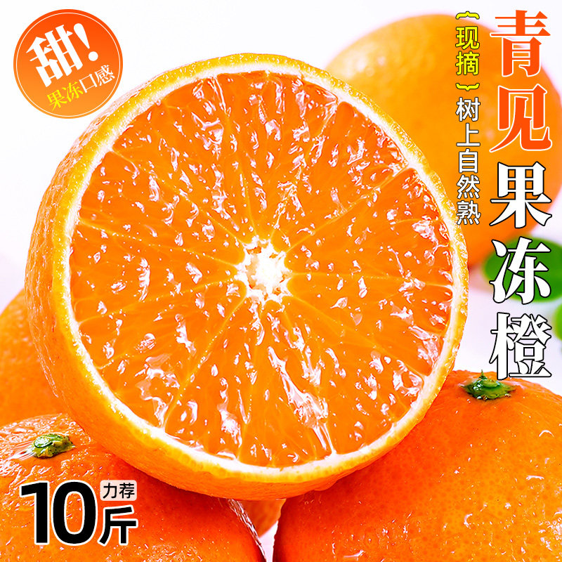 青见果冻橙新鲜橙子10斤水果当季整箱橘子四川大果桔子