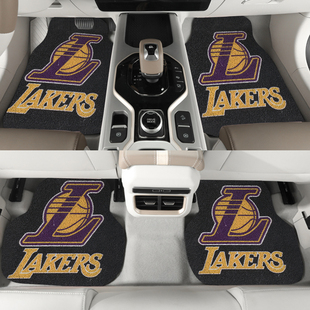 NBA汽车脚垫通用丝圈湖人球队主驾驶单片车内地垫地毯防脏易清洗