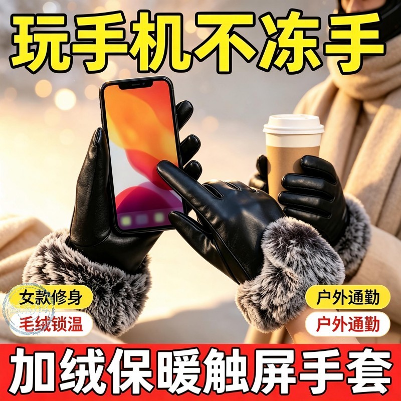 3双装】特厚冬季骑行手套触屏