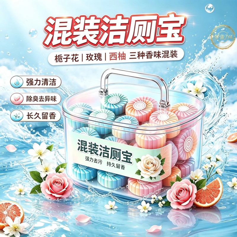 花香蓝泡泡洁厕宝除垢除臭