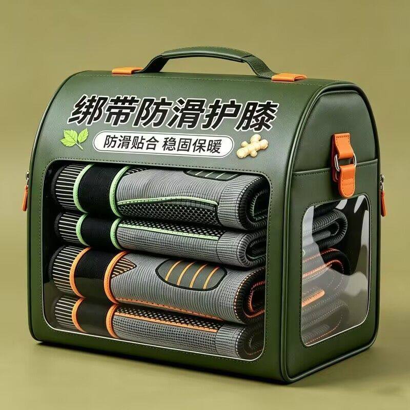 3双】艾草发热防寒加长防滑护膝