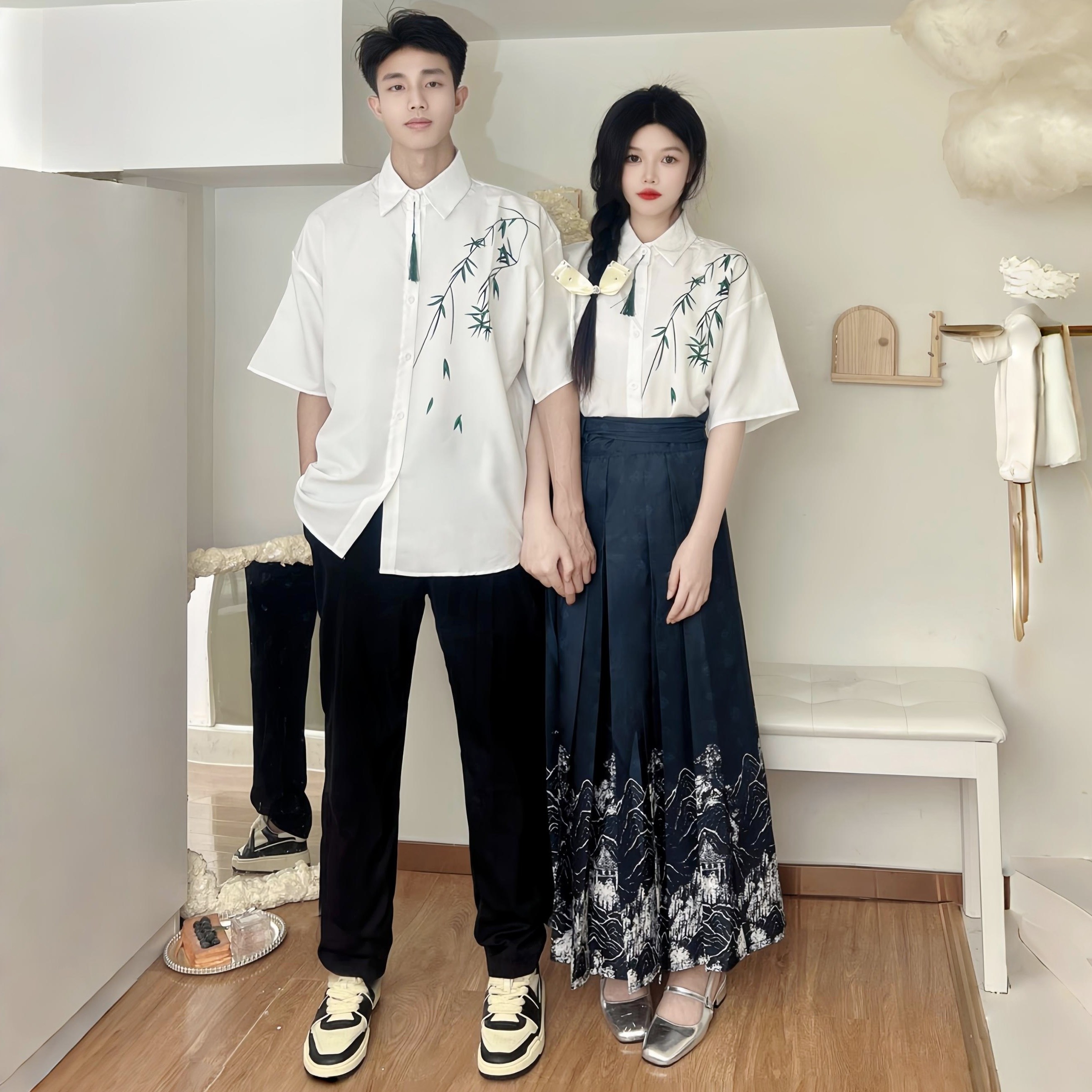 新中式班服汉服初中高中学生毕业照校服马面裙诗歌朗诵合唱演出服