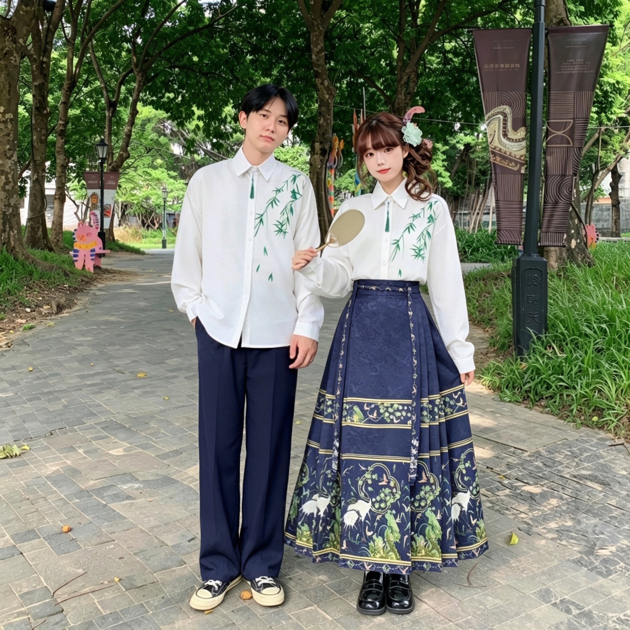 新中式中学生合唱朗诵演出服