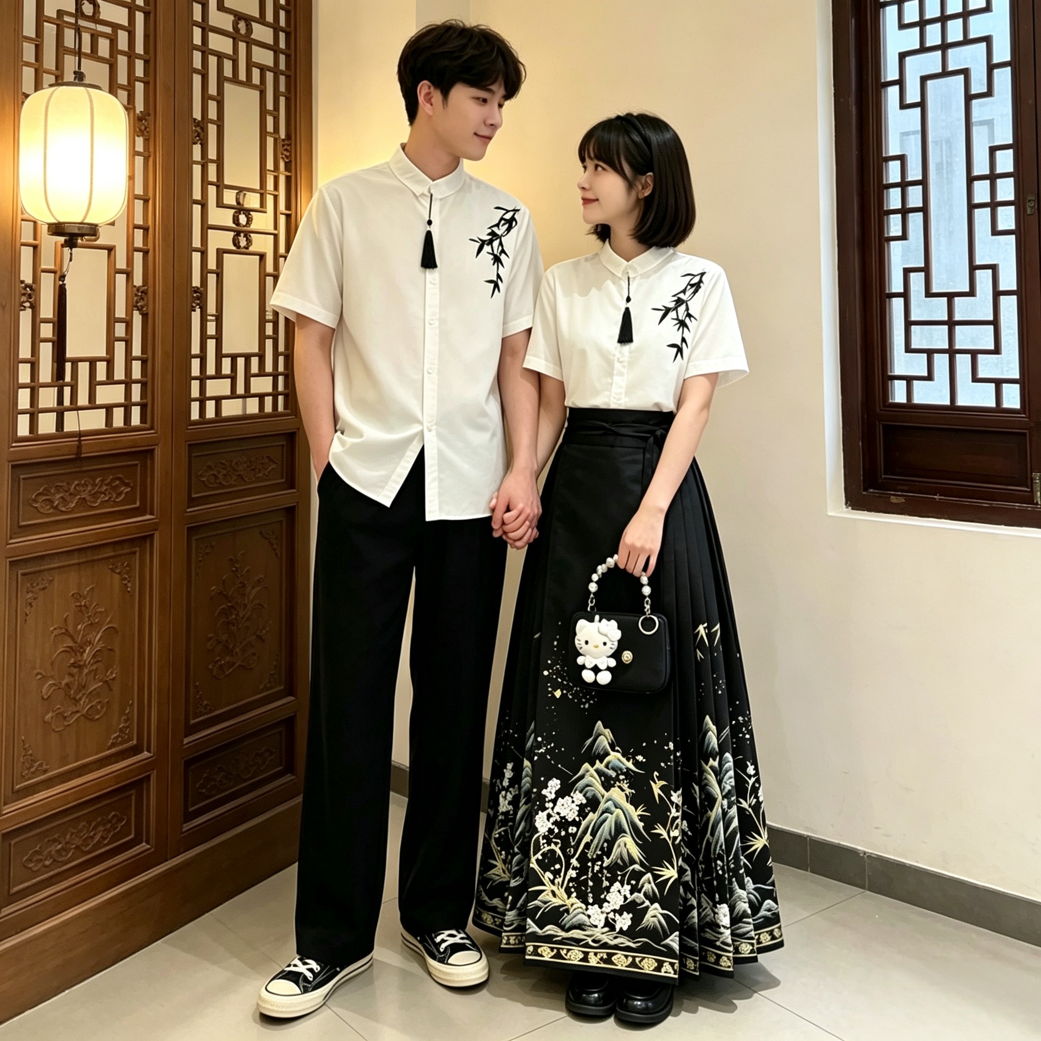 初高中学生红歌大合唱朗诵演出服国风汉服班服套装运动会毕业校服