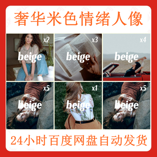 米色情绪人像LR预设PS滤镜PR调色Lightroom达芬奇FCPX剪映调色LUT