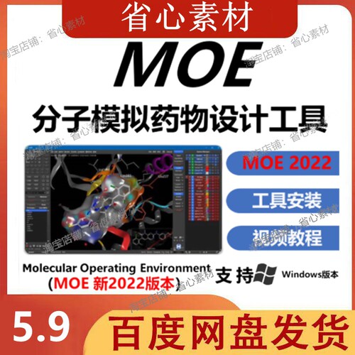 MOE软件2022版 Molecular Operating 分子模拟药物设计/视频教程