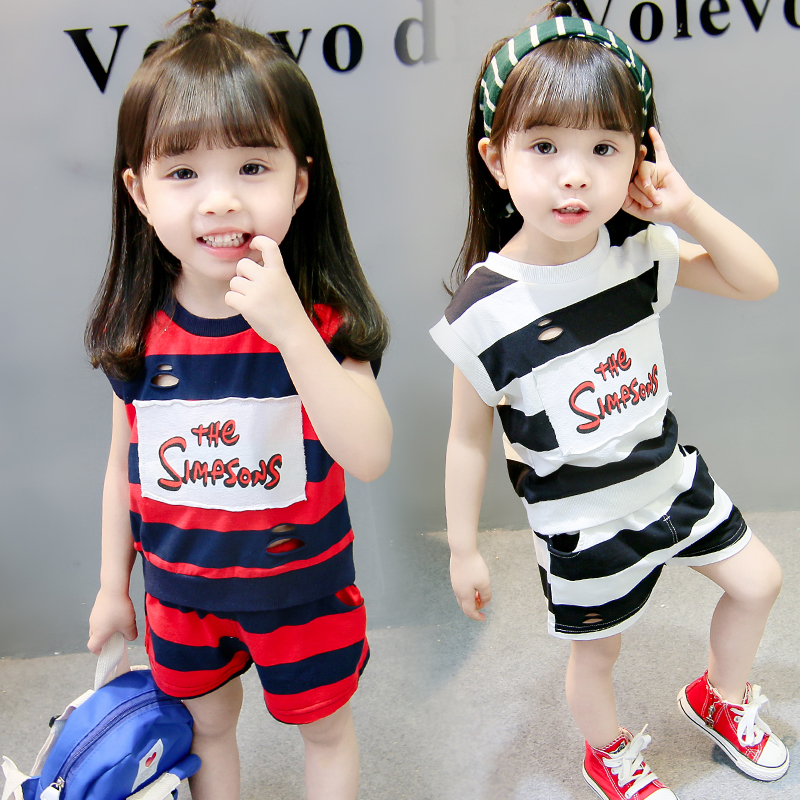 寶寶夏裝女1小童嬰兒衣服2-3歲2018新款韓版純棉女童時尚套裝洋氣