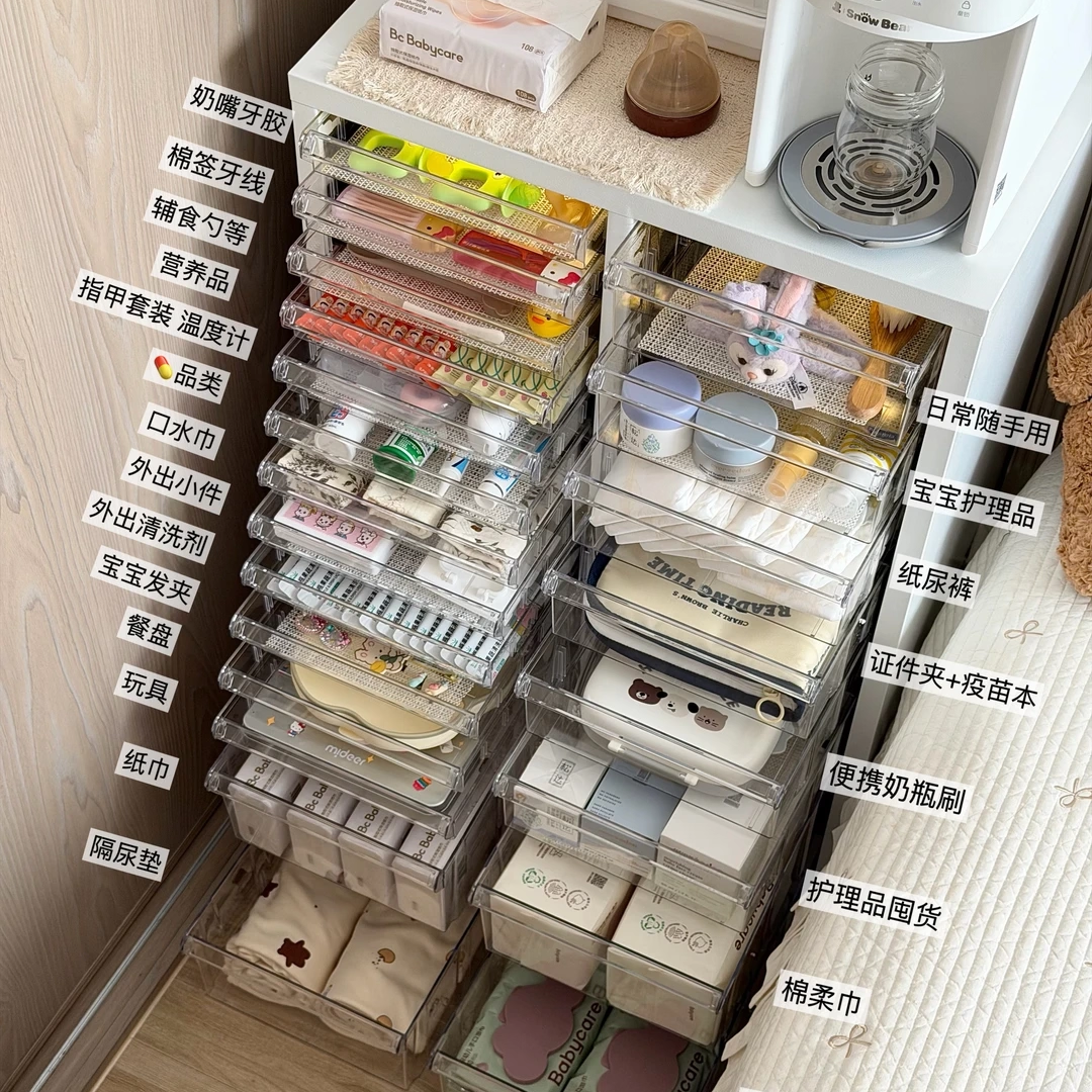 透明抽屉式收纳文件柜柜多层分格整理柜家居储物柜大容量收纳箱,收纳整理,收纳柜,淘宝优惠券,粉丝福利购,淘宝优惠卷