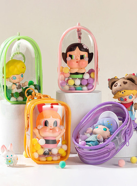 10cm9透明PVC遛娃包外出展示防尘袋保护收纳公仔玩偶盲盒娃娃痛包