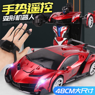 超大手势感应变形遥控汽车金刚充电动大黄蜂机器人儿童男孩玩具车
