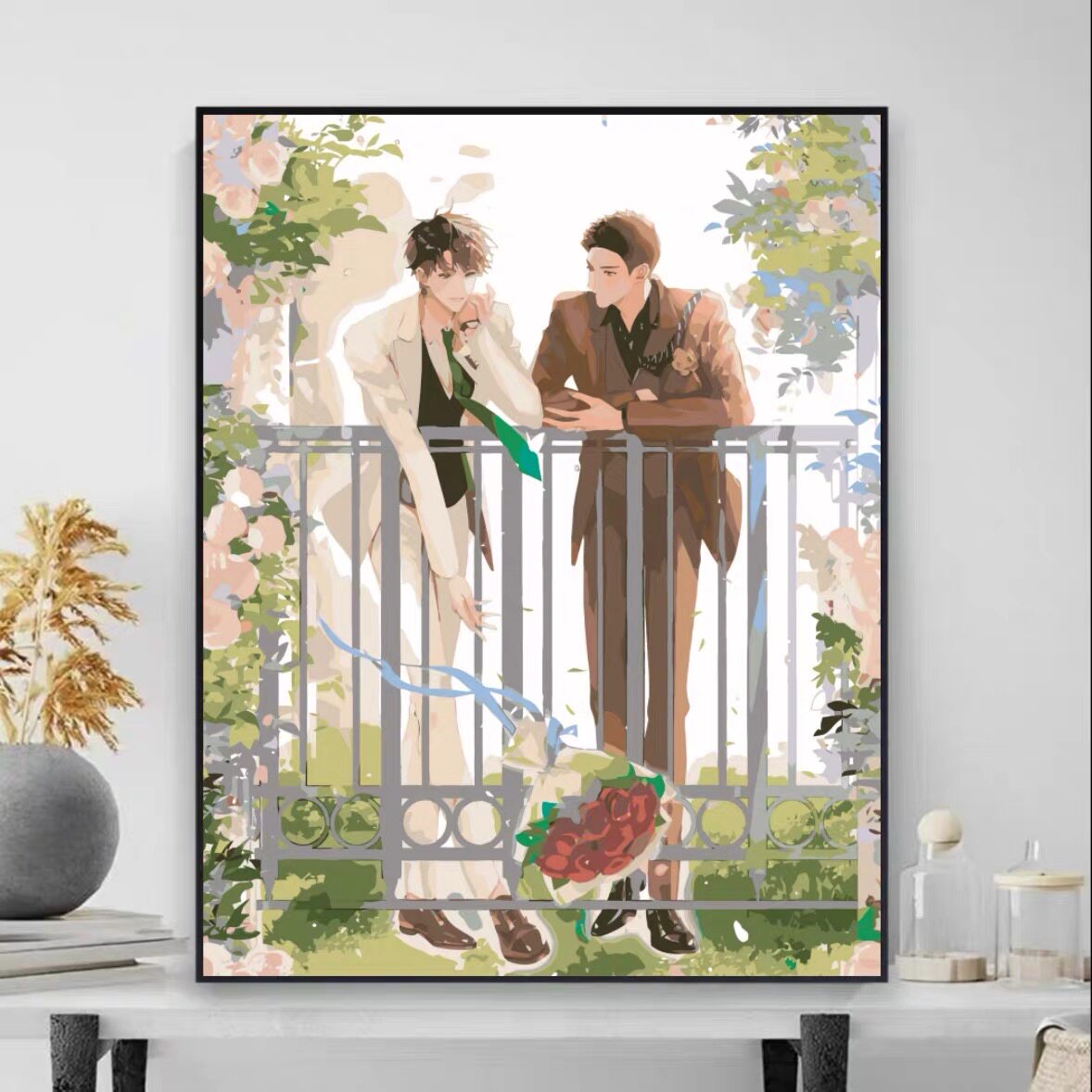 撒野数字油画diy手工绘原耽双男主小说填色送朋友治愈礼物装饰画