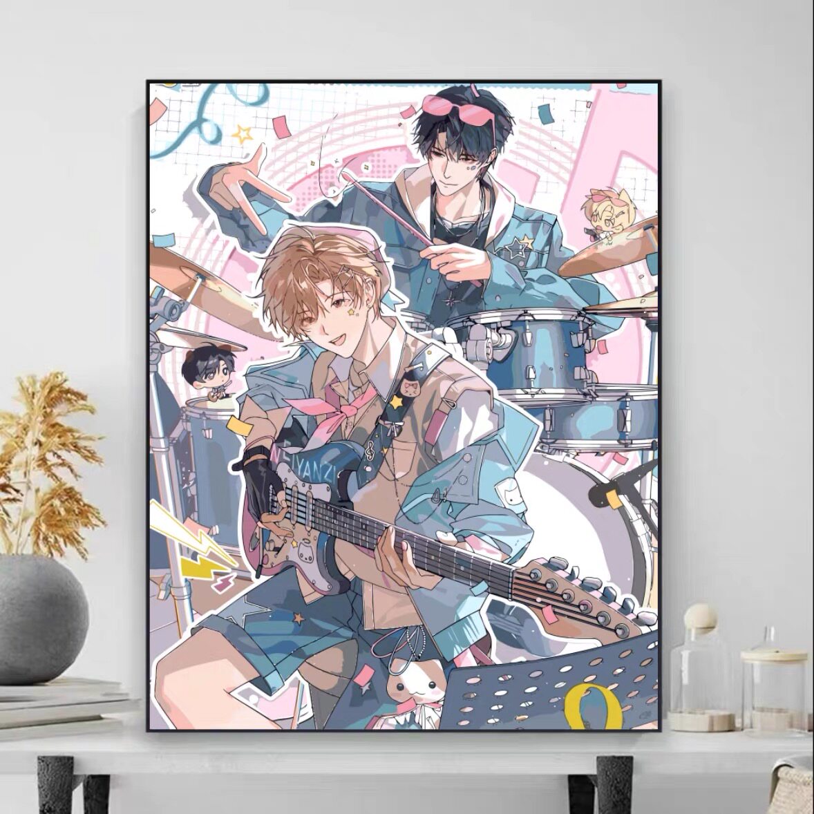 我磕了对家X我的CP耽美同人周边数字油画diy手工填色解压油彩画