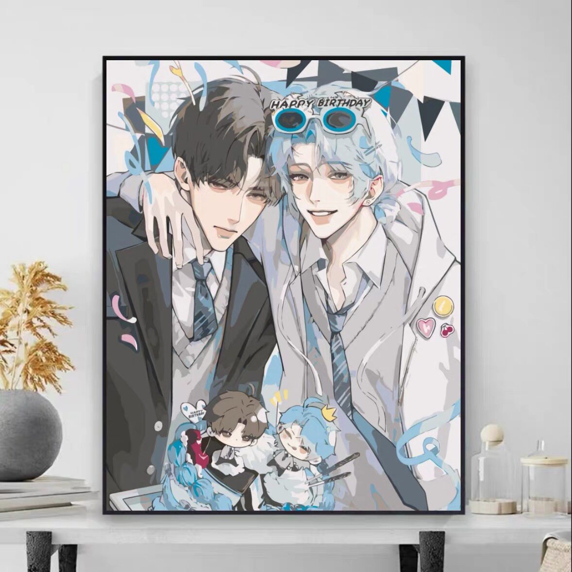 附加遗产数字油画diy周边填色动漫双男同人送同学手工礼物装饰画