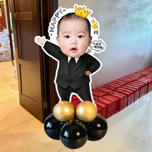 百日宴周岁宝宝迎宾牌KT板场景装饰布置酒店门口百天满月宴仪式感