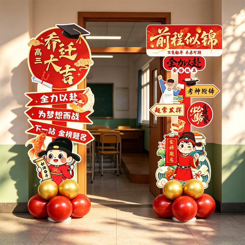 搬楼升楼开学立牌kt板初三高三图片