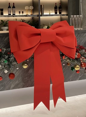 圣诞节前台大蝴蝶结装饰挂件酒店铺氛围仪式感christmas场景布置