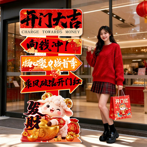 商场立牌kt板开门红拍照道具装饰
